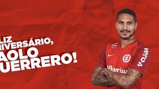 Paolo Guerrero recibió saludo de Inter de Porto Alegre por su cumpleaños