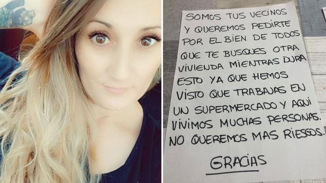 Un grupo de vecinos de Cartagena, en Murcia, pidió a una vecina que trabaja en un supermercado que se vaya a vivir a otro lugar debido a que su profesión está más expuesta a la enfermedad que otros trabajadores. (Fuente: Facebook)