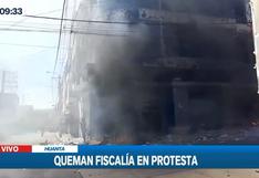 Ayacucho: incendian sede de la fiscalía de Huanta en protesta por liberación de implicados en asesinato de escolar 