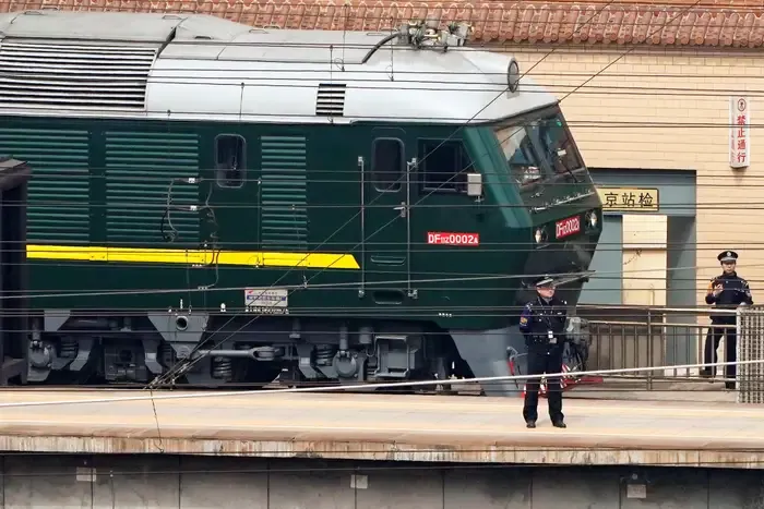 Kim Jong-un's train in Beijing, China.  (Reuters).