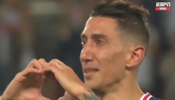 Ángel Di María se despide de PSG tras siete temporadas. Foto: Captura de pantalla de ESPN.