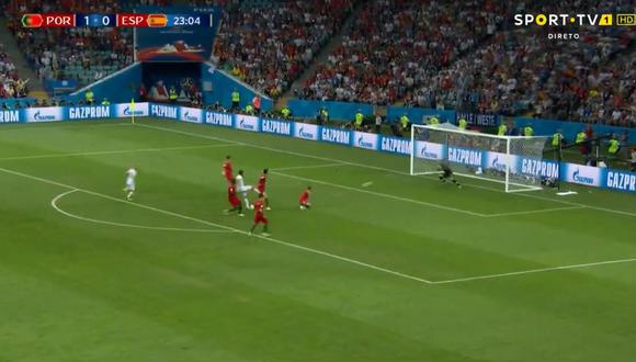España vs. Portugal: Diego Costa marcó el empate 1-1 con gran gol en el Mundial Rusia 2018. (Foto: Captura de video)