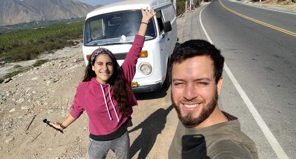La pareja que viaja por varios destinos turísticos peruanos en su casita rodante. Foto: archivo personal