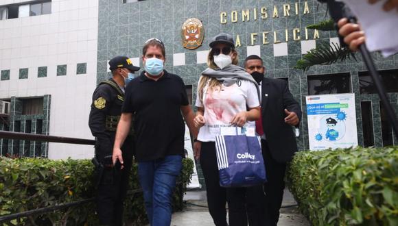 Sofía Franco salió esta tarde de la comisaría tras protagonizar accidente de tránsito. (Foto Gonzalo Córdova/@photo.gec)