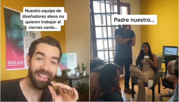 Viral: Jefe reta a sus trabajadores a recitar el “Credo” sin fallar y les brinda descanso por Viernes Santo (Foto: TikTok/charli_martell).