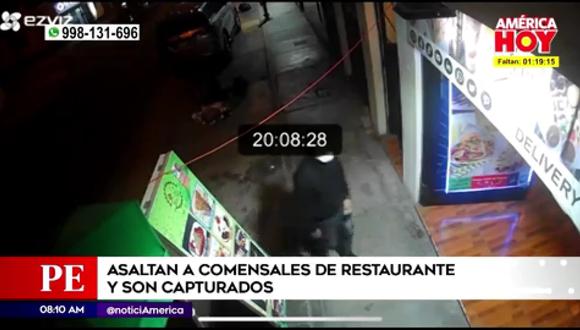 Asaltan a comensales de restaurante en SJL. (Foto: América Noticias)