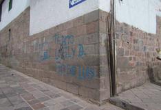 Cusco: Pintan 25 grafitis en muros incas de plazoleta Espinar