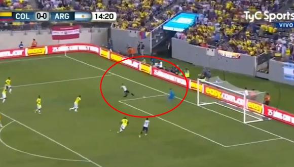 Argentina vs. Colombia: Mauro Icardi erró clara ocasión de gol ante Ospina. (Foto: captura)