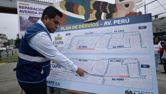Emape iniciará las obras de reparación de pistas de la avenida Perú. (Foto: Redes sociales)