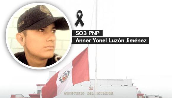 Ministerio del Interior declaró que la familia policial está de luto con la muerte del suboficial Anner Yonel Luzón Jiménez. (Foto: Facebook)