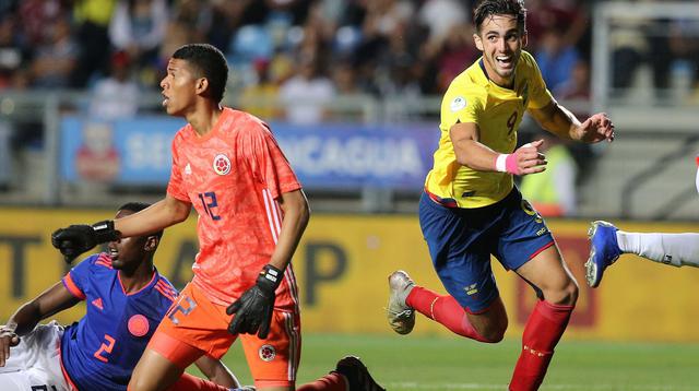 Ecuador vs. Colombia: Campana marcó el 1-0 en el último minuto del Hexagonal Final del Sudamericano Sub 20. (Foto: AFP)