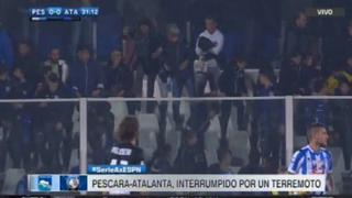 Serie A: Pescara vs. Atalanta se interrumpió por terremoto