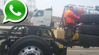 Vía WhatsApp: un 'esqueleto' de camión por la Panamericana Sur