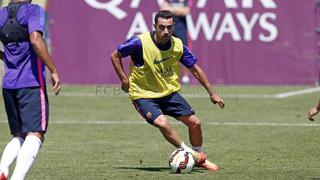 Barcelona: Xavi fue el protagonista en el entrenamiento de hoy