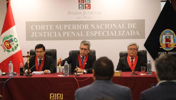 Jueces superiores Juan Carlos Santillán Tuesta, Francisco Celis Mendoza Ayma y Máximo Maguiña, absolvieron a la familia Sánchez Paredes de presunto delito de lavado de activos producto del narcotráfico. (Foto: Poder Judicial)