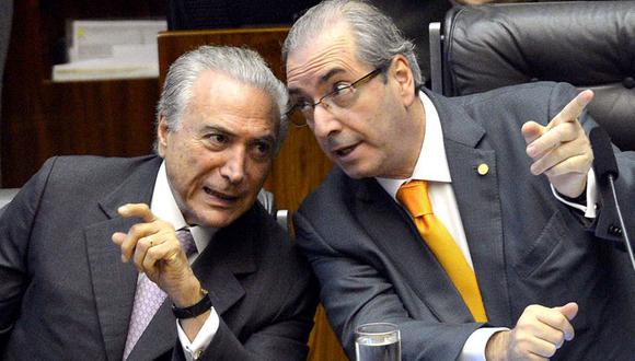 Michel Temer (izquierda) y Eduardo Cunha en una imagen de noviembre del 2015. (AFP).