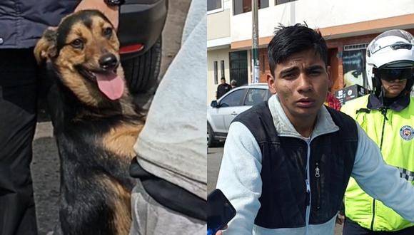 Perro evitó ser separado de su dueño que fue detenido por robar una bicicleta en Surco. (Captura: Municipalidad de Surco)