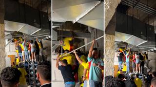 Captan a hinchas colombianos ingresando al Hard Rock Stadium por sistema de ventilación