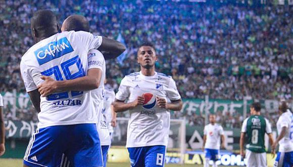 Millonarios logró un justo preciso en calidad de visitante frente a Deportivo Cali. El único gol del encuentro fue concretado por Elíser Quiñones. (Foto: AFP)