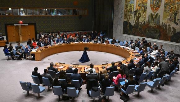 El Consejo de Seguridad de las Naciones Unidas se reúne para tratar la situación en Oriente Medio, incluida la cuestión palestina, en la sede de la ONU en Nueva York el 25 de marzo de 2024. (Foto de ANGELA WEISS / AFP)