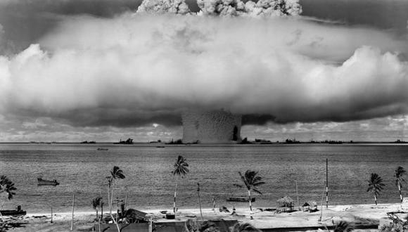 Las pruebas nucleares en el atolón Bikini, en las Islas Marshall, contaminaron un amplia zona con radiación. (Getty Images).