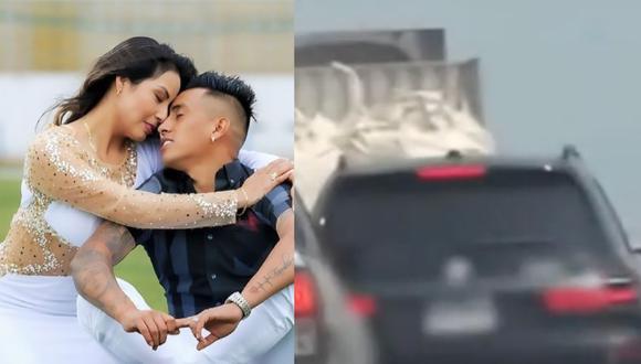 Ambos fueron vistos dándose románticos besos al interior de camioneta. Foto: captura @PamLopsol/Amor y fuego