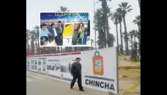 Chincha: alcalde hace propaganda en obra para talar palmeras