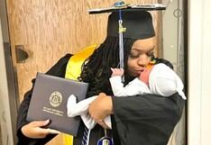 Una fecha que nunca olvidará: mujer se gradúa de la universidad y da a luz el mismo día