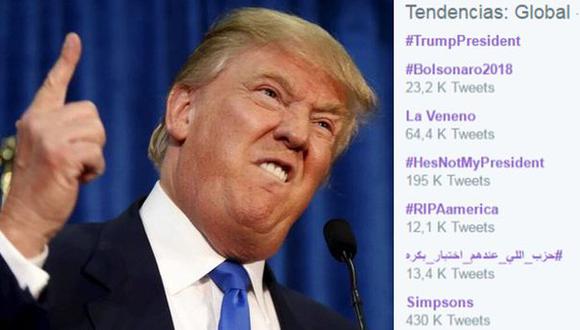 #TrumpPresident y #HesNotMyPresident dominan Twitter