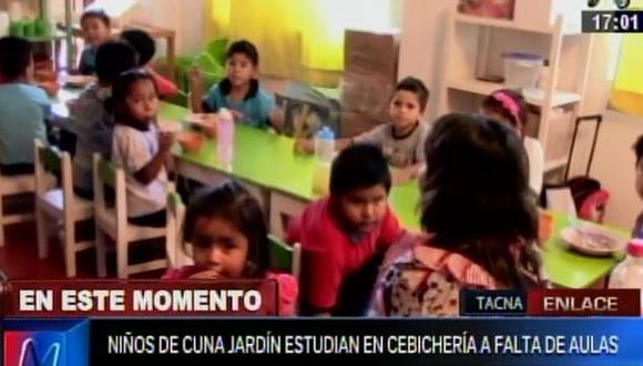 Tacna: niños de cuna jardín asisten a clases en cevichería