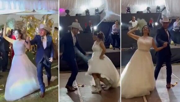 La pareja entró a la pista de baile al ritmo de "Yo quiero chupar" del grupo Super Lamas. | FOTO: @almatacos_ / TikTok