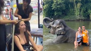 Melissa Klug no se da cuenta y es grabada por Jesús Barco en pleno viaje a Tailandia: “todo mi sueldo se ha ido acá” | VIDEO