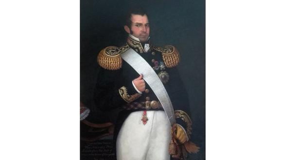 Retrato al óleo del vicealmirante Martin Jorge Guise realizado por el pintor republicano José Gil de Castro.  [Foto: Orlando Yantas]