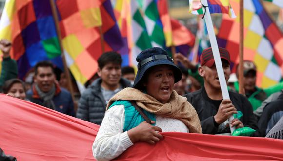 Los partidarios del ex presidente boliviano Evo Morales protestan en La Paz. (REUTERS / Henry Romero).
