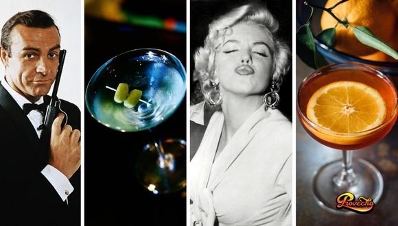 James Bond y su clásico vesper martini o Marilyn Monroe y el Manhattan fueron duplas inolvidables que se inmortalizaron en sus películas.