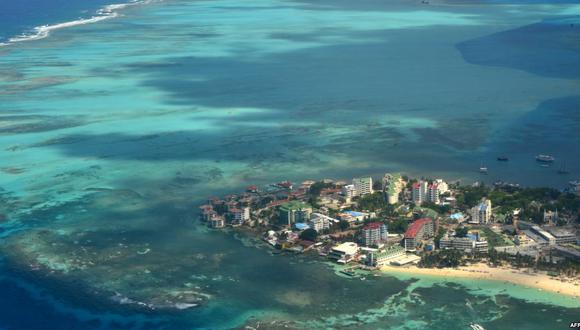 Vista aérea de la isla de San Andrés, Colombia. (Foto: AFP)