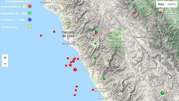 De acuerdo IGP, el sismo de mayor intensidad y magnitud que se sintió en Lima ocurrió el jueves pasado, cuando un movimiento de 5,5 se registró en Cañete. (IGP)