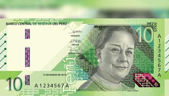 Chabuca Granda, símbolo de la música peruana, se luce en el nuevo billete de 10 soles. (Foto: BCR)