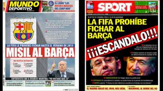 Prensa de Barcelona calificó de "puñalada" castigo de FIFA