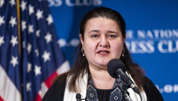 Oskana Markarova, embajadora ucraniana en Estados Unidos. (EFE/EPA/JIM LO SCALZO)