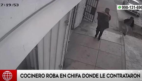 Sujeto, conocido como 'El Chino', cometió el delito al cuarto día de haber empezado a trabajar en el chifa que lo contrató | Foto: América Noticias / Captura de video