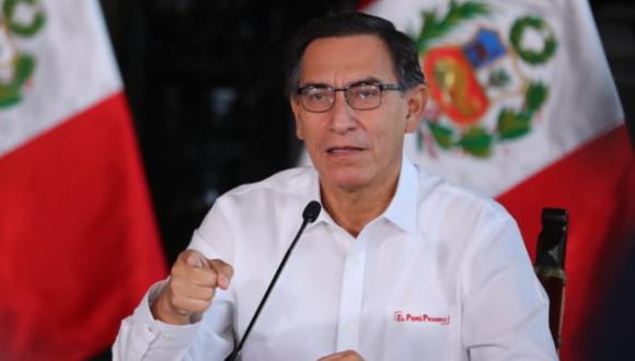 El presidente de Perú, Martín Vizcarra, realizó su conferencia de prensa habitual desde Palacio de Gobierno para revelar la situación del coronavirus en el país. (Foto: Presidencia Perú)