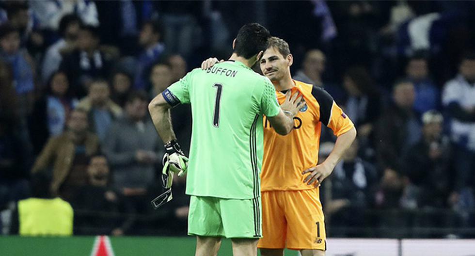 Así fue el encuentro entre Iker Casillas y Gianluigi Buffon. (Foto: Porto)
