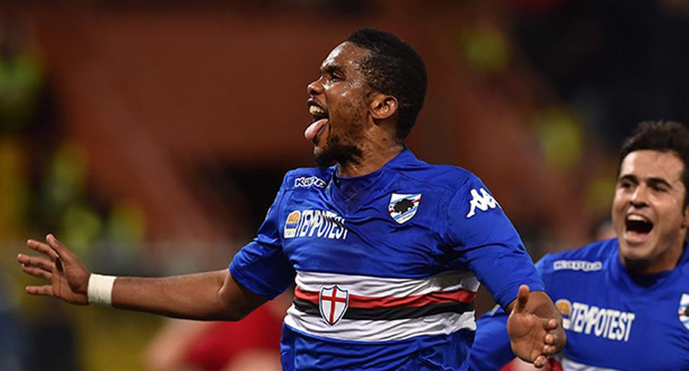 Samuel Eto\'o convirtió su primer gol con la Sampdoria. (Foto: Getty Images)