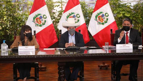 Pedro Castillo se reunió con gobernadores regionales y el Gabinete de ministros. (Foto: Presidencia)