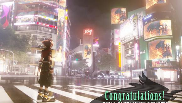 Imagen publicada por la cuenta oficial de "Kingdom Hearts" felicitando el lanzamiento de "Final Fantasy VII Rebirth".