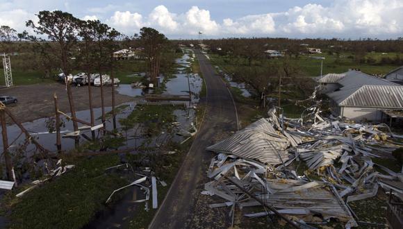 Daños en la ciudad de Pointe-Aux-Chenes, cerca de montegut, Louisiana, el 30 de agosto de 2021 después de que el huracán Ida tocara tierra. (Mark Felix / AFP).