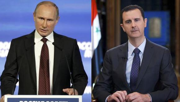 Vladimir Putin y su aliado Bashar al Asad. (Reuters).