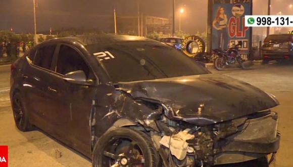 Policía de civil protagonizó un accidente de tránsito a la entrada de Huaycán, en Ate. (Captura: América Noticias)