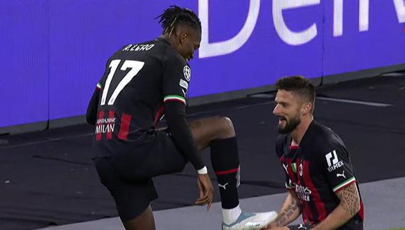 El atacante portugués partió desde su propio campo y habilitó a Giroud para el Milan 1-0 Napoli por la Champions League.